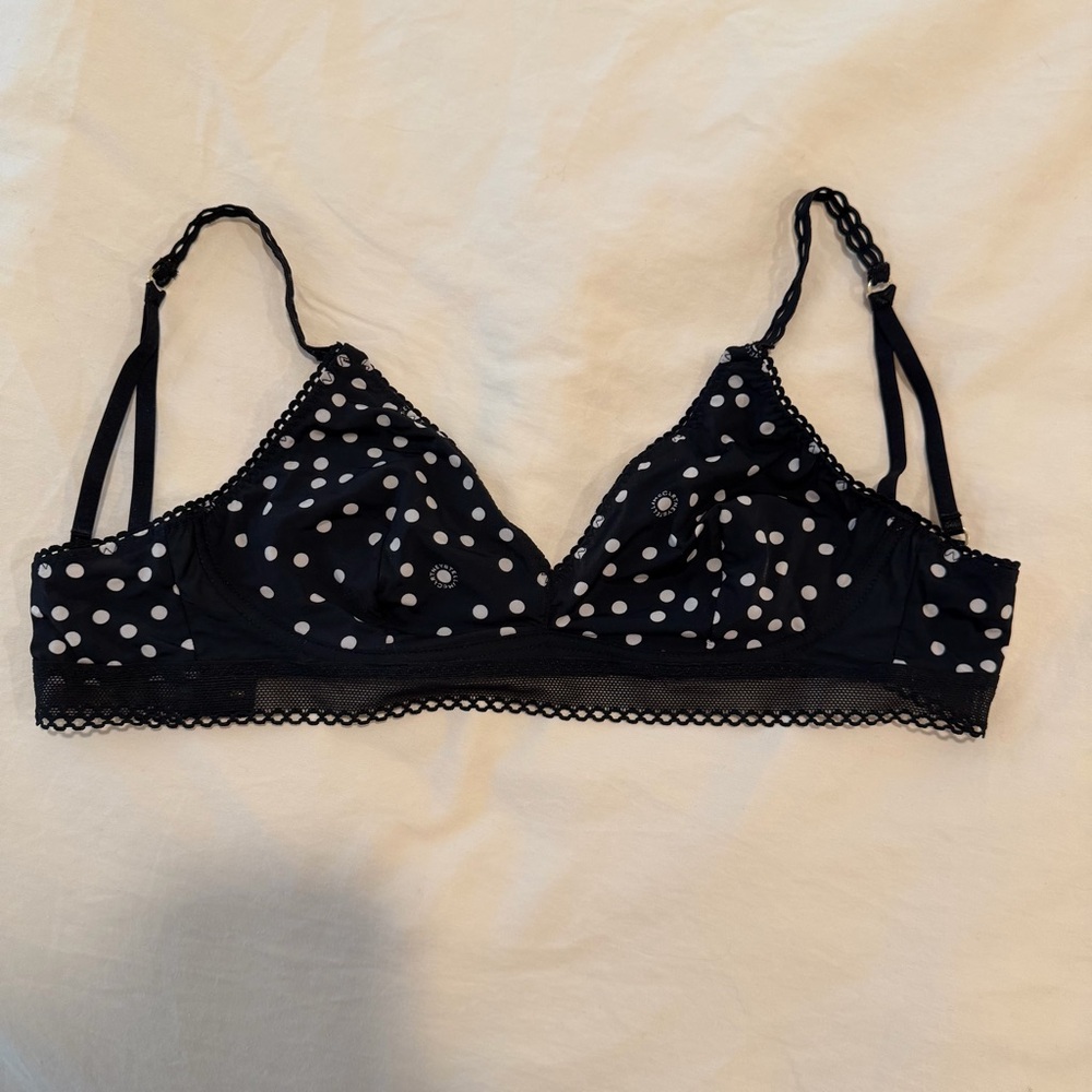 New Stella McCartney Polka Dot Lace Trim Bralette